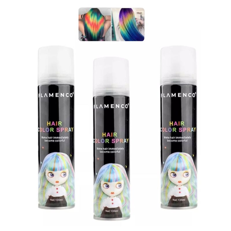 FLAMENCO - Pack 3 Tintura para cabello en spray color Fantansia