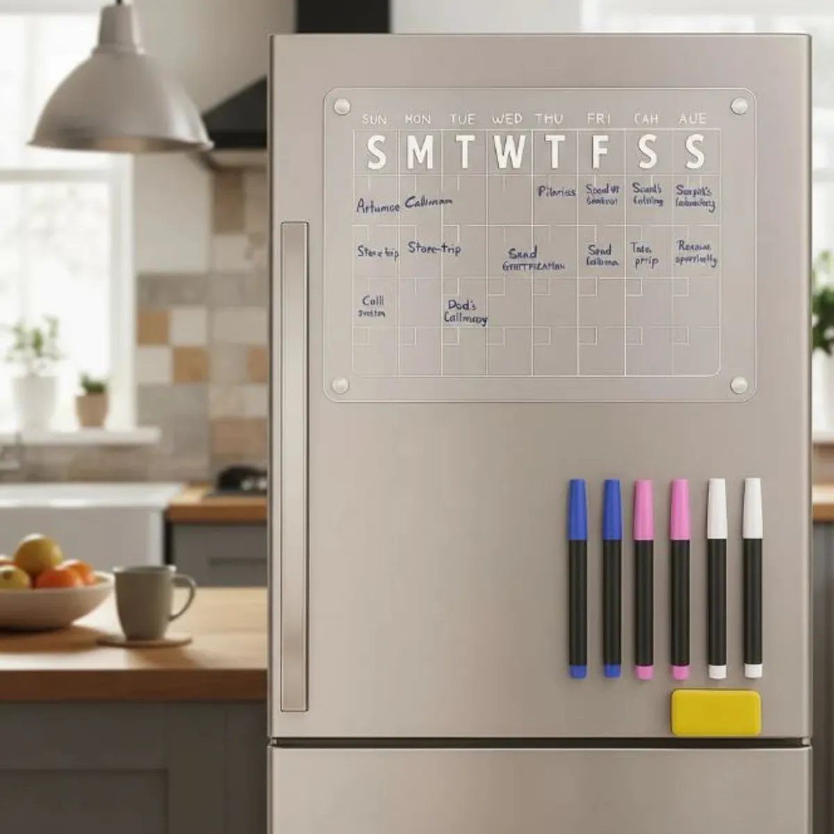 GENERICO - Pizarra Calendario Mensual Magnética Para Refrigerador