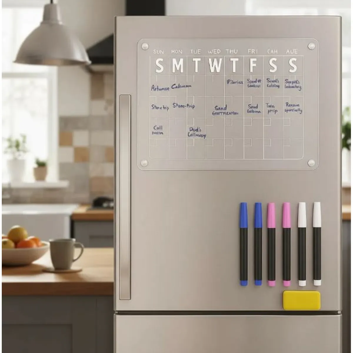 GENERICO - Pizarra Calendario Mensual Magnética Para Refrigerador