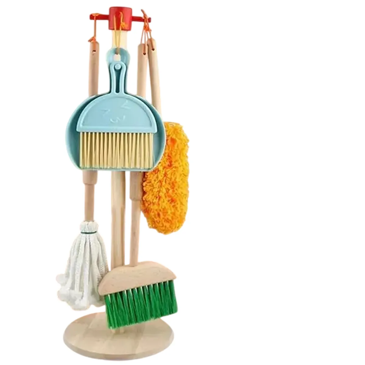 GENERICO - Juguete Set De Aseo Y Limpieza Para Niños En Madera 6pzas