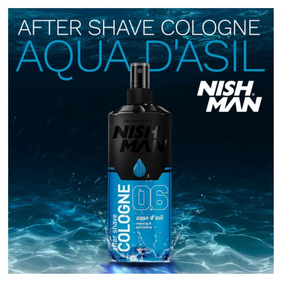 NISHMAN - Nishman After Shave eau de Colonia  aqua dasil 06 400ml - Azul