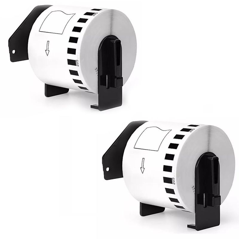 KUANGYE - Kit 2 Rollos De Etiquetas Continuas Dk2205, 62mm X 30,48mts