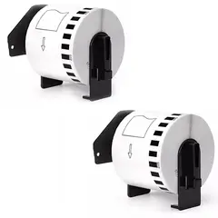 KUANGYE - Kit 2 Rollos De Etiquetas Continuas Dk2205, 62mm X 30,48mts