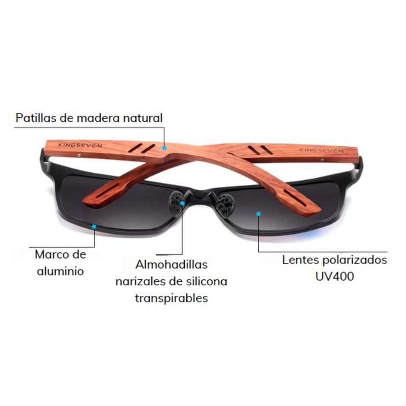 GENERICO - Gafas  Lentes Polarizados Kingseven Anteojos B5507 Gun Gray