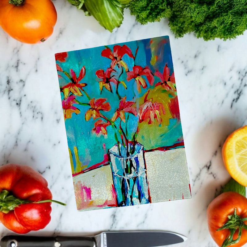 GENERICO - Tabla de cocina 20x28 cm Flores T73-S