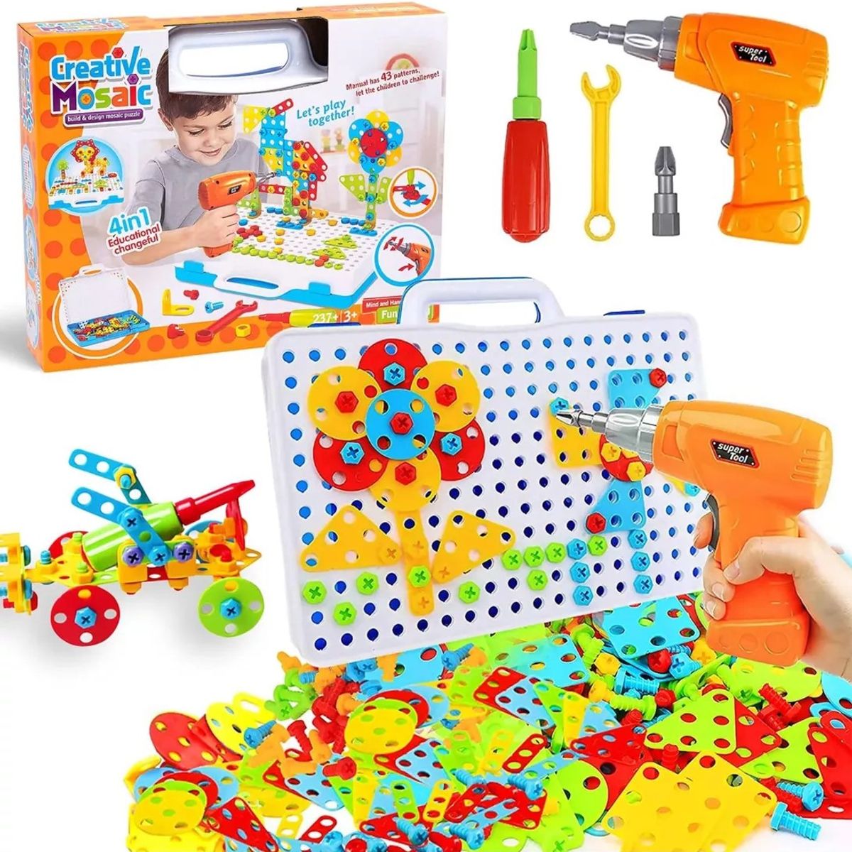 KUANGYE - Maleta Interactiva De Herramientas Para Niños - 237 Piezas