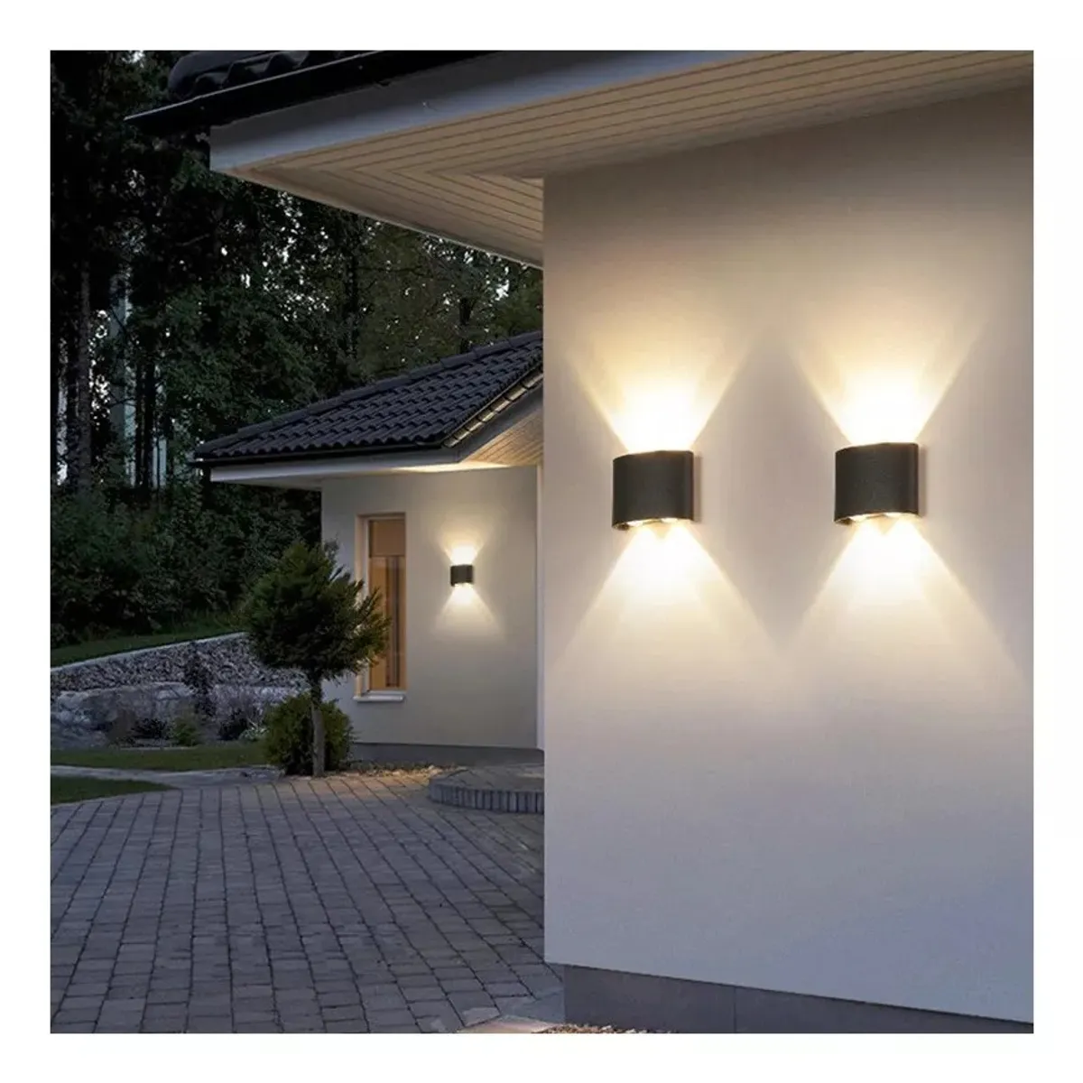 KUANGYE - Pack X2 Lampara Led Focos Exterior Pared 4w Luz Cálida 3500k