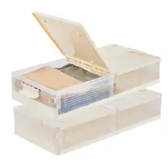 EVERSO - 2 Cajas Organizadora De Ropa Bajo Cama Doble Tapa Con Ruedas