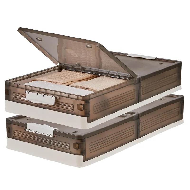 EVERSO - Caja Organizador De Ropa Con Ruedas Bajo Cama Multiuso X2