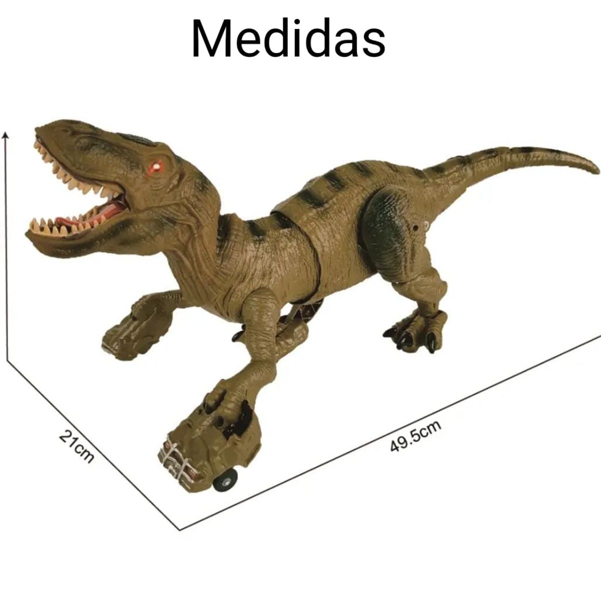 GENERICO - DINOSAURIO CONTROL REMOTO 2,4 GRAN T-REX RECARGABLE VAPOR