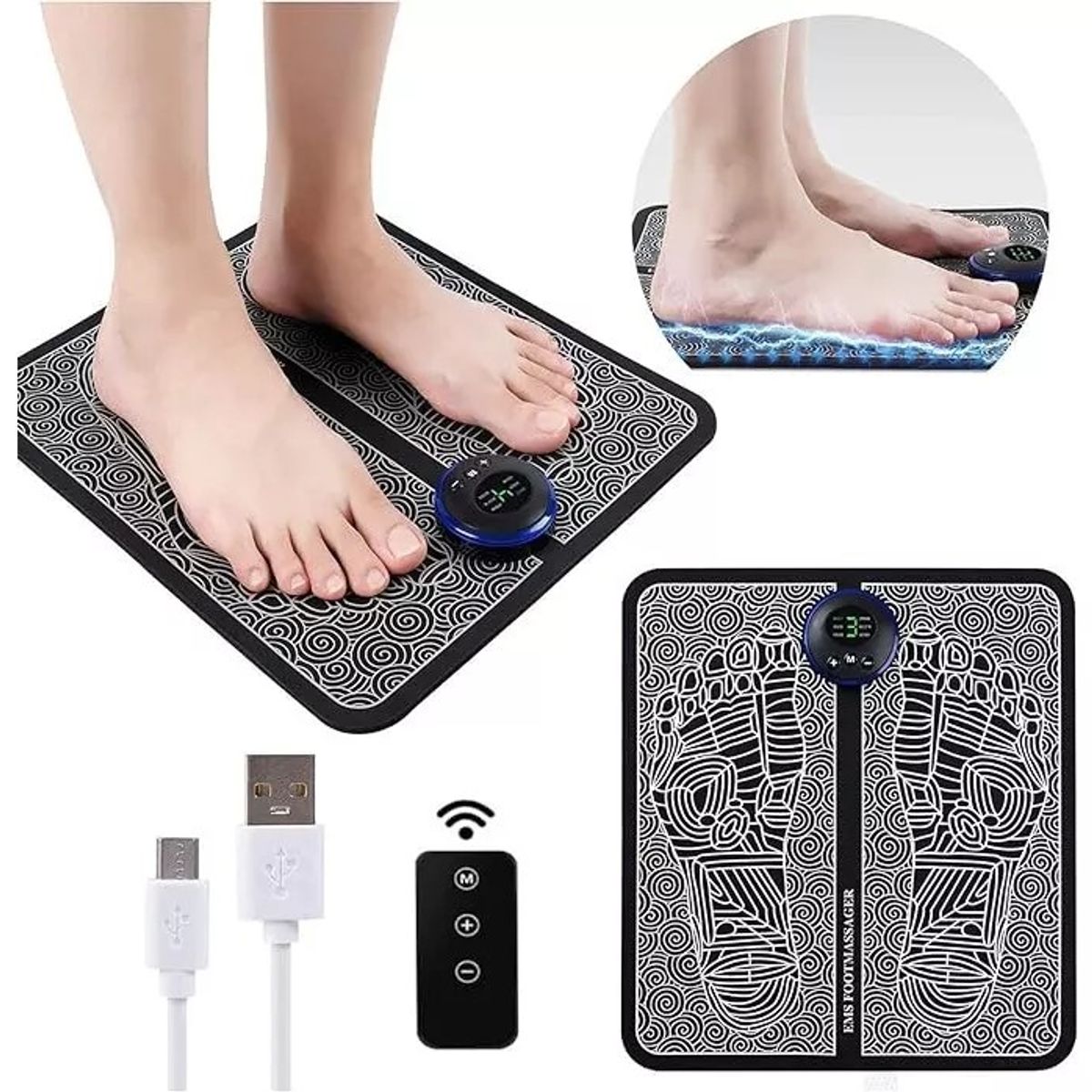 KUANGYE - Masajeador De Pies Eléctrico Ems Pulse Máquina De Terapia D