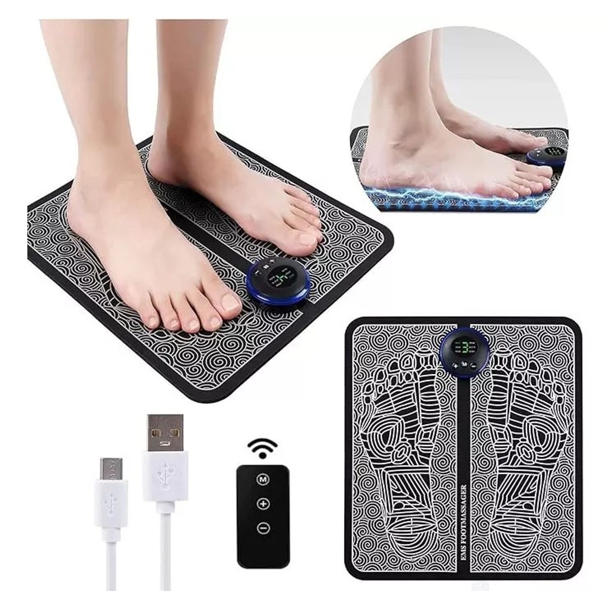 KUANGYE - Masajeador De Pies Eléctrico Ems Pulse Máquina De Terapia D