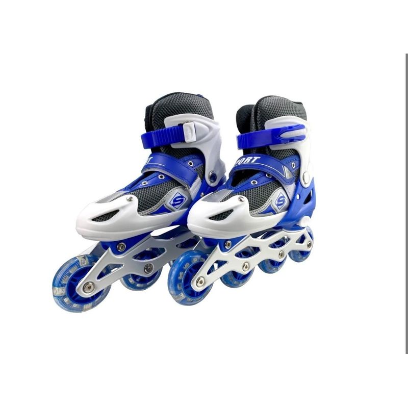 GENERICO - Patines Roller En Linea Juveniles Patín Ajustable 32-34 Blue