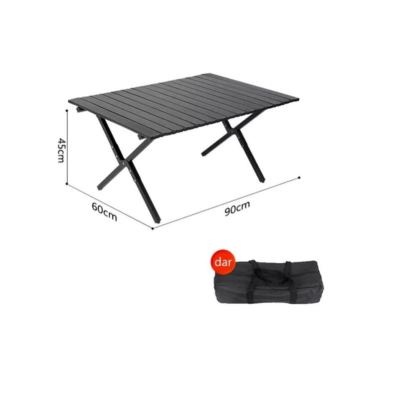 GENERICO - Mesa Multiuso Plegable Portatil Camping Viaje Negro