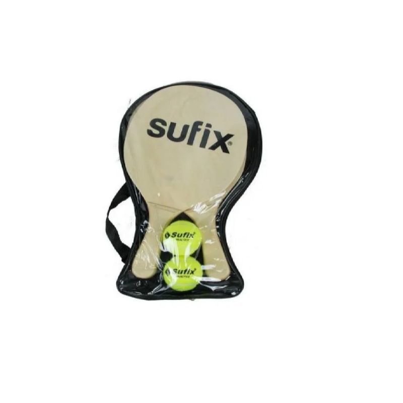 GENERICO - Paleta De Playa Sufix + 2 Pelotas Marron