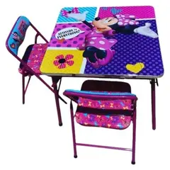 GENERICO - Set Mesa Plegable Con 2 Sillas Niños Rosado