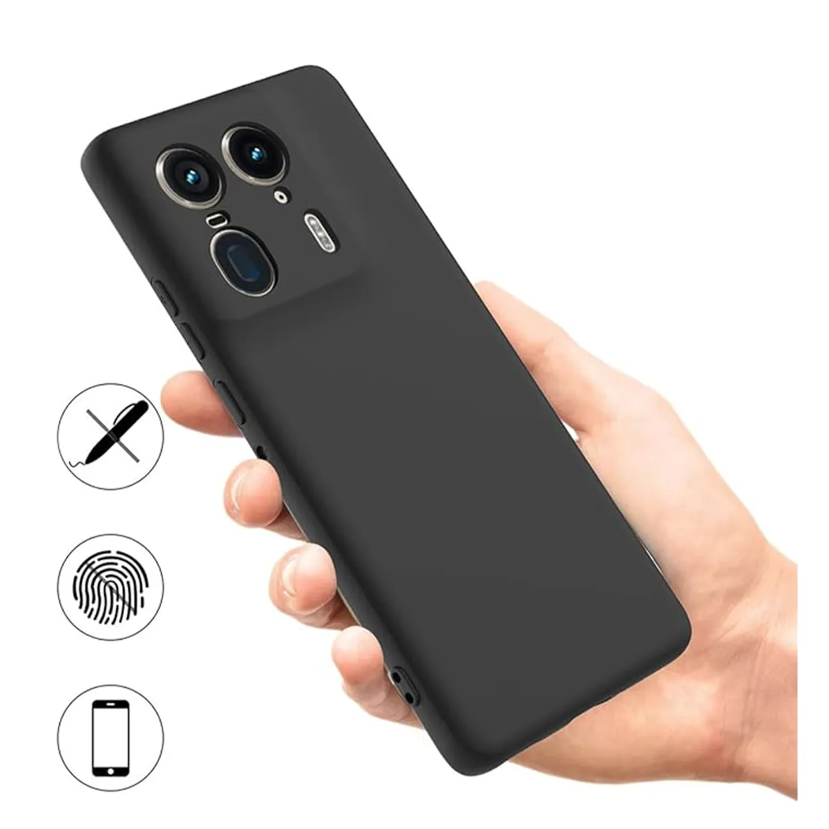 JOIGO - Carcasa Funda Para Motorola Edge 50 Ultra Goma Negro