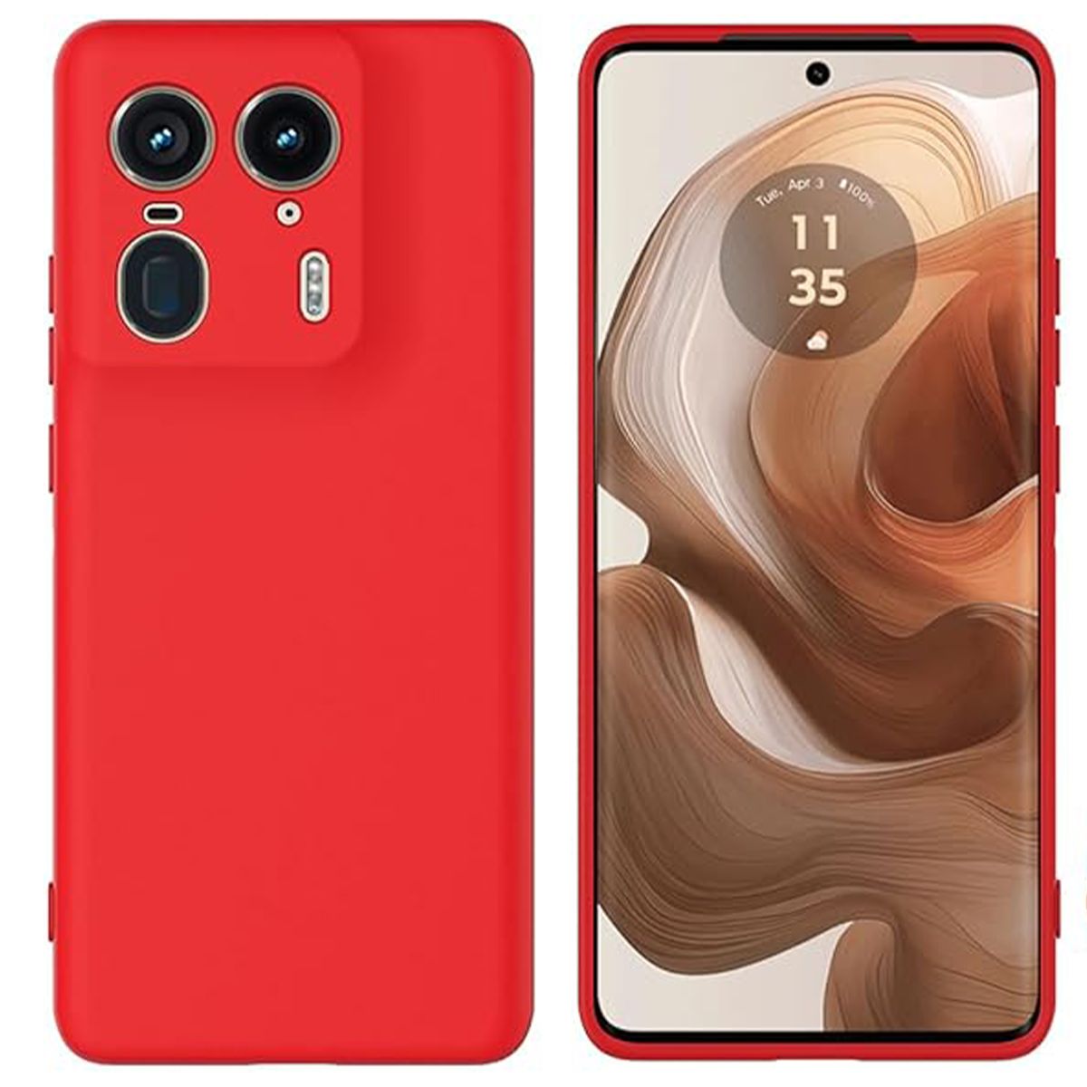 JOIGO - Carcasa Funda Para Motorola Edge 50 Ultra Goma Rojo