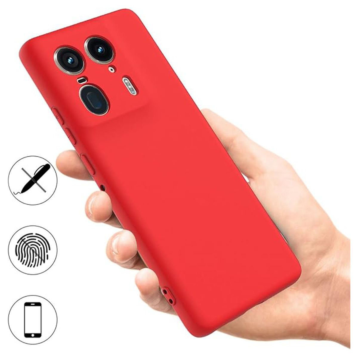 JOIGO - Carcasa Funda Para Motorola Edge 50 Ultra Goma Rojo