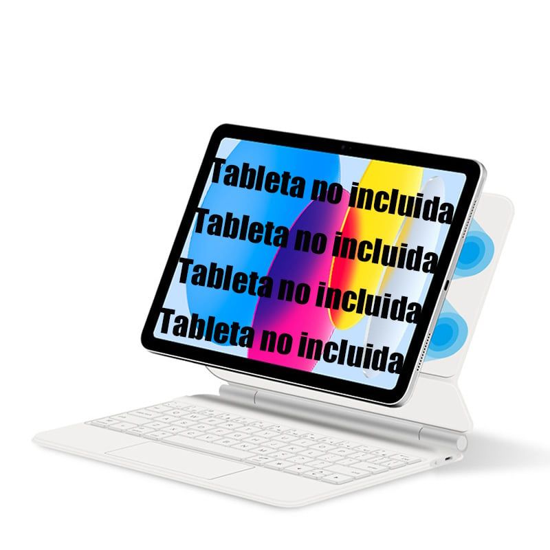 SHARGE - Teclados Bluetooth Samsung Tab S10+/S9+/S9FE+ 12.4in Blanco Español