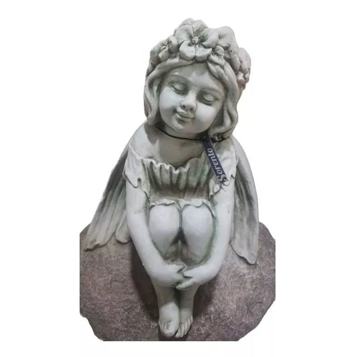 GENERICO - Figura Hada Sentada En Roca - S4494