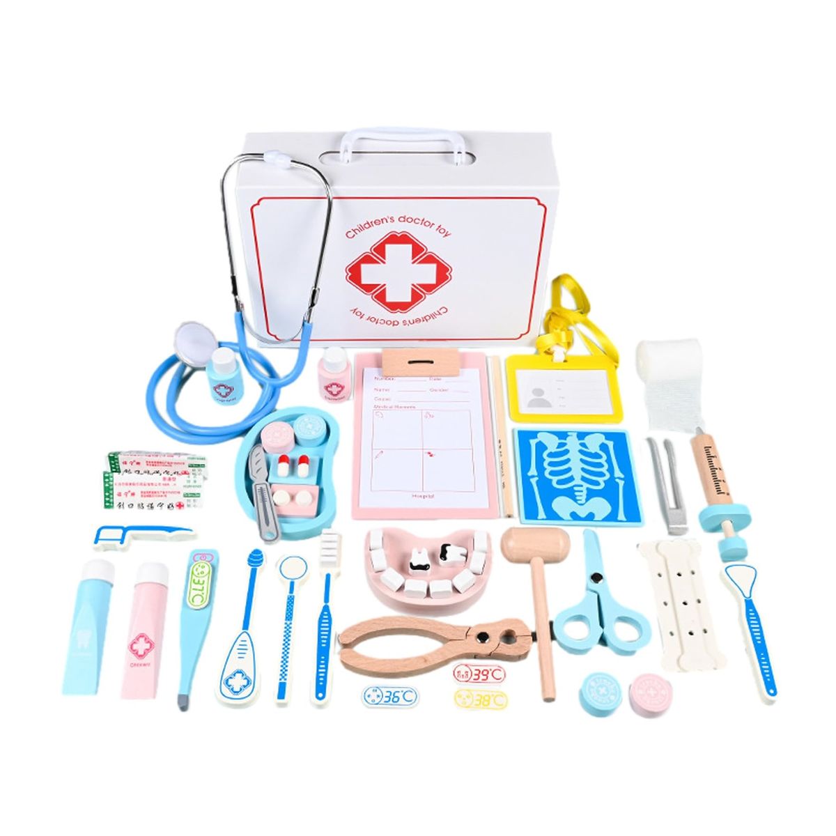 ATURE - Juguete Didáctico Kit Médico Dentista Madera Juego Niños