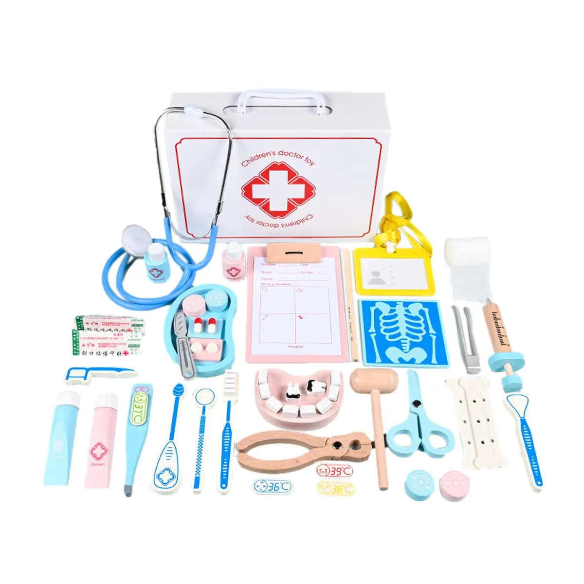 ATURE - Juguete Didáctico Kit Médico Dentista Madera Juego Niños