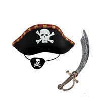 Set De Pirata Accesorios Disfraz Gorro Espada Y Parche