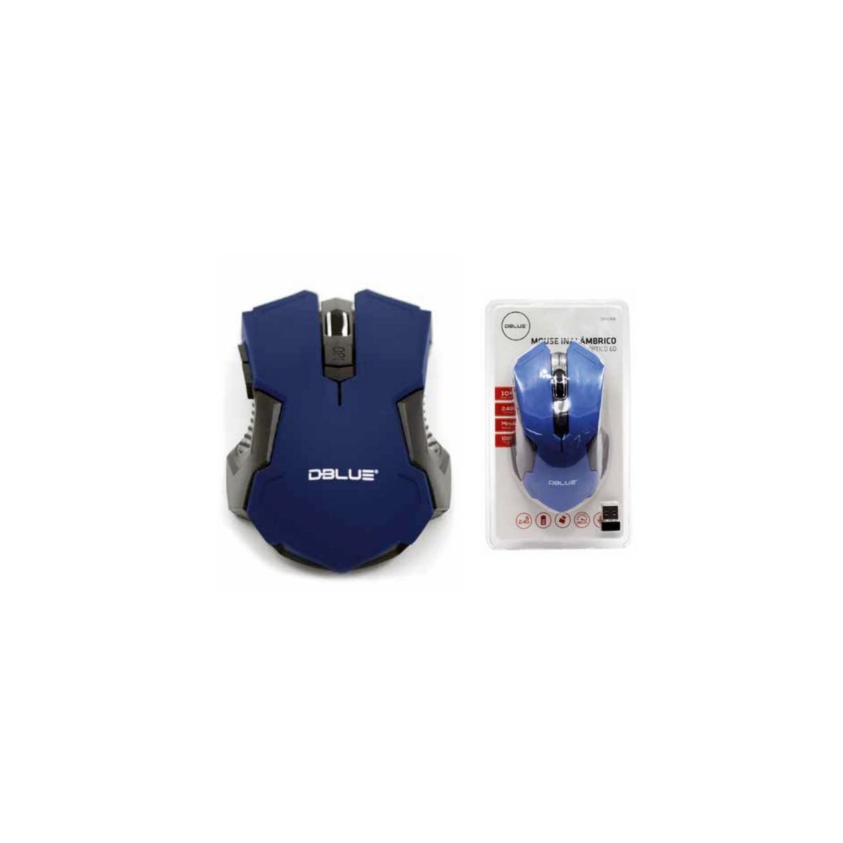 DBLUE - Mouse Óptico Inalámbrico Diseño Color Azul - SC