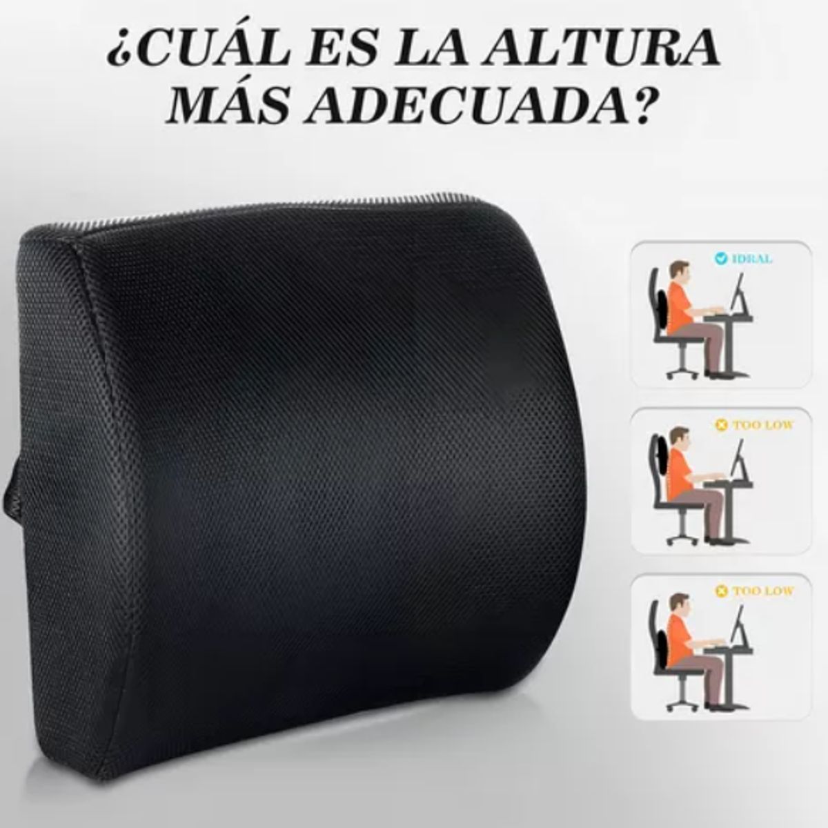 GENERICO - Cojin Para Silla De Ruedas Auto Oficina espalda corrector