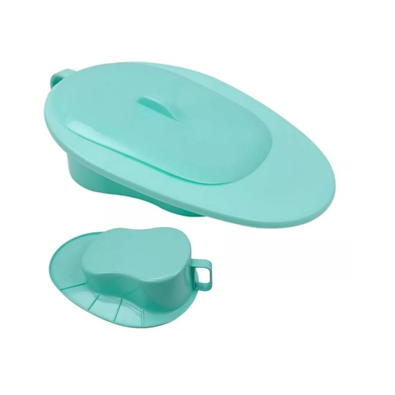 GENERICO - Chata Urinario Plástica Con Tapa Pato Urinal Ergonómica Verde