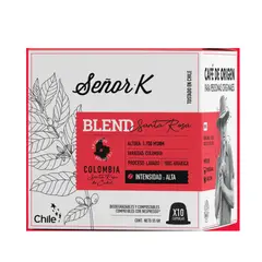 SEÑOR K - Cápsulas Nespresso Blend Santa Rosa x10 Café - Rojo