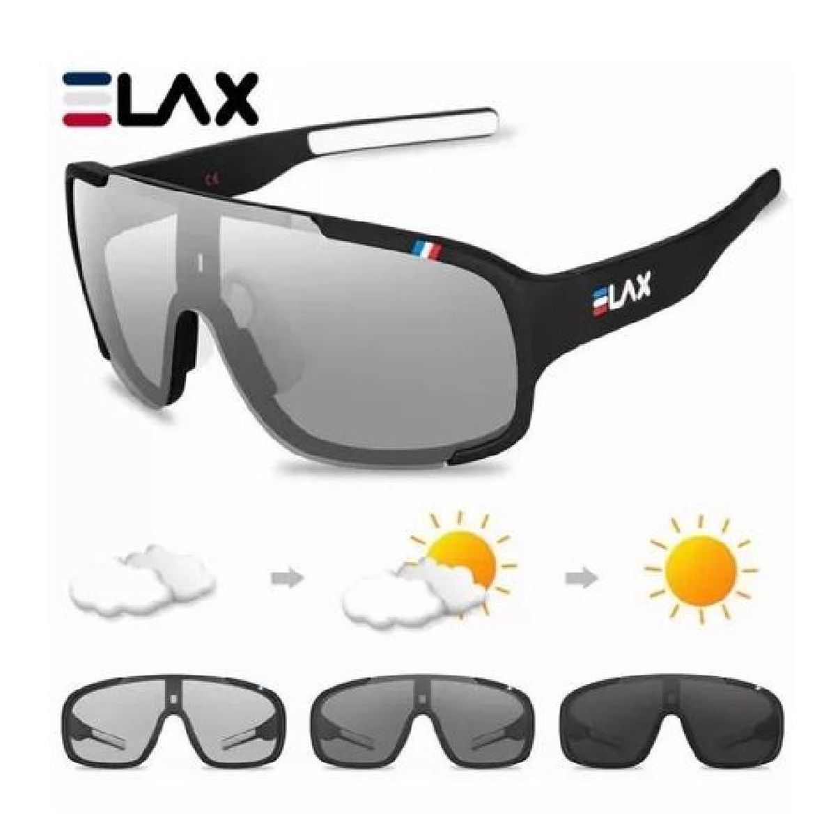 GENERICO - Lente De Sol Deportivo Fotocromático Polarizado  Color Negro