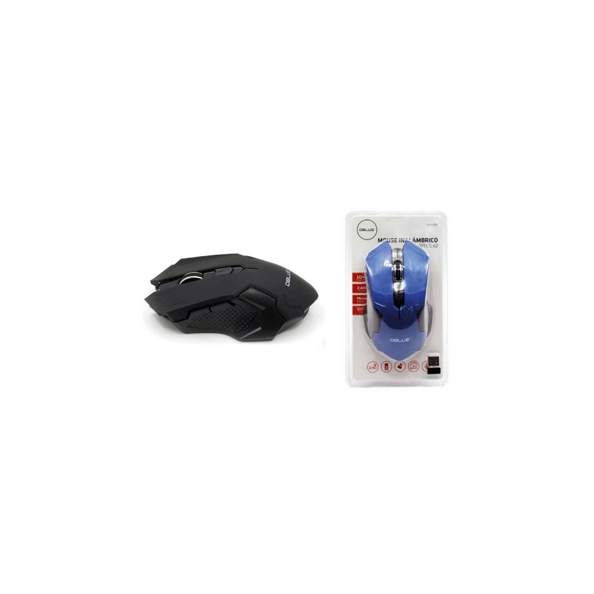 DBLUE - Mouse Óptico Inalámbrico Diseño Color Negro - SC