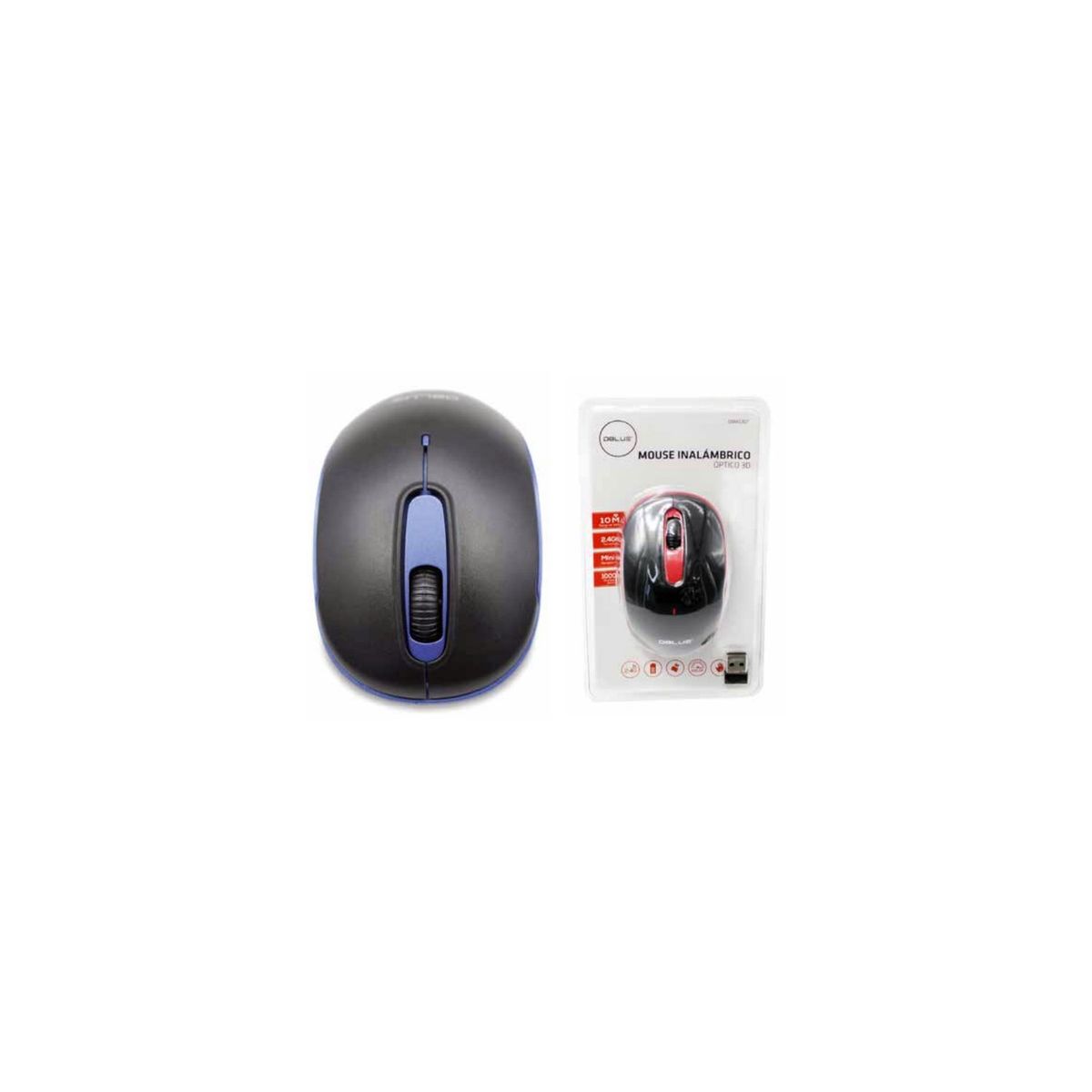 DBLUE - Mouse Inalámbrico Óptico 1000dpi Color Azul - SC