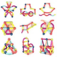 GENERICO - Magnetic Bar Blocks - Bloques Magnéticos 84 piezas.