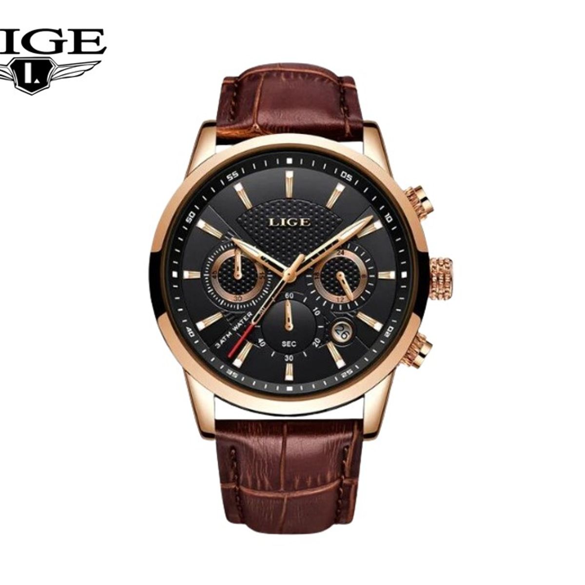 LIGE - Reloj Hombre LIGE Chronos Black