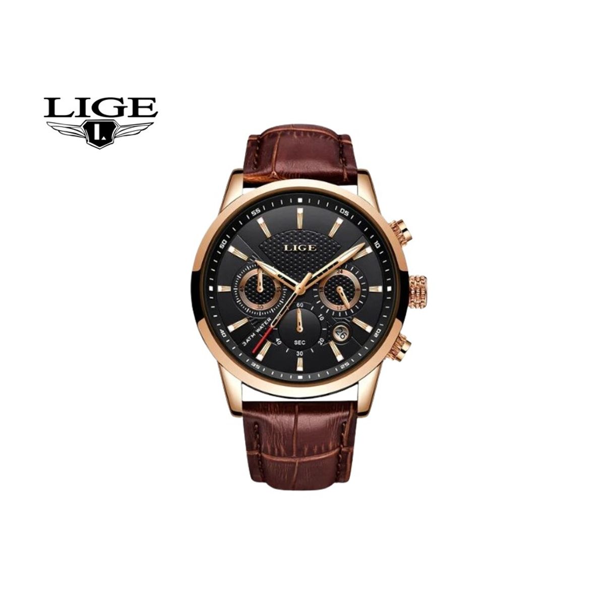 LIGE - Reloj Hombre LIGE Chronos Black