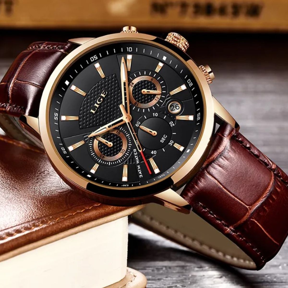 LIGE - Reloj Hombre LIGE Chronos Black