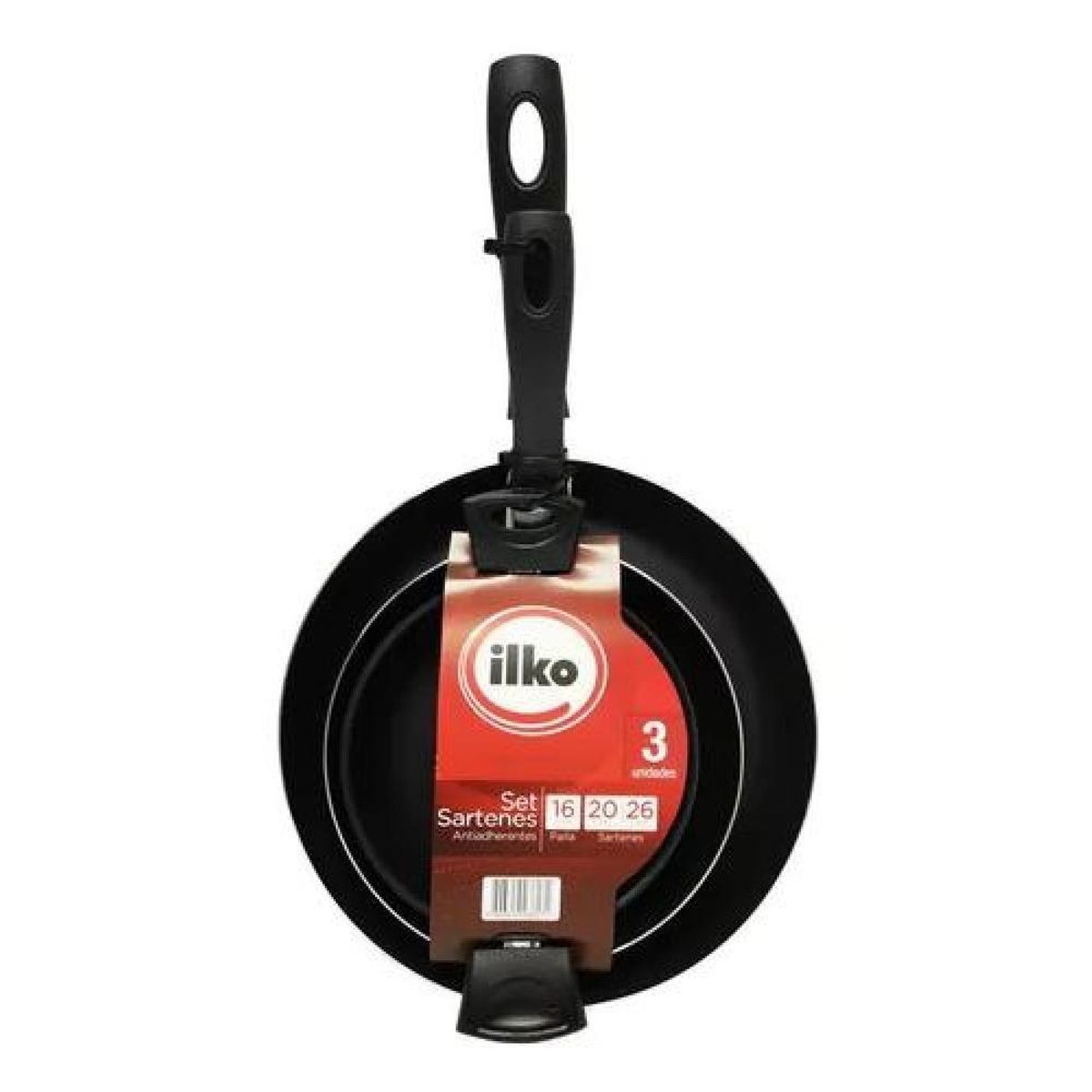 ILKO - Pack Sartenes 20+26+paila Antiadherente Redblue Ilko