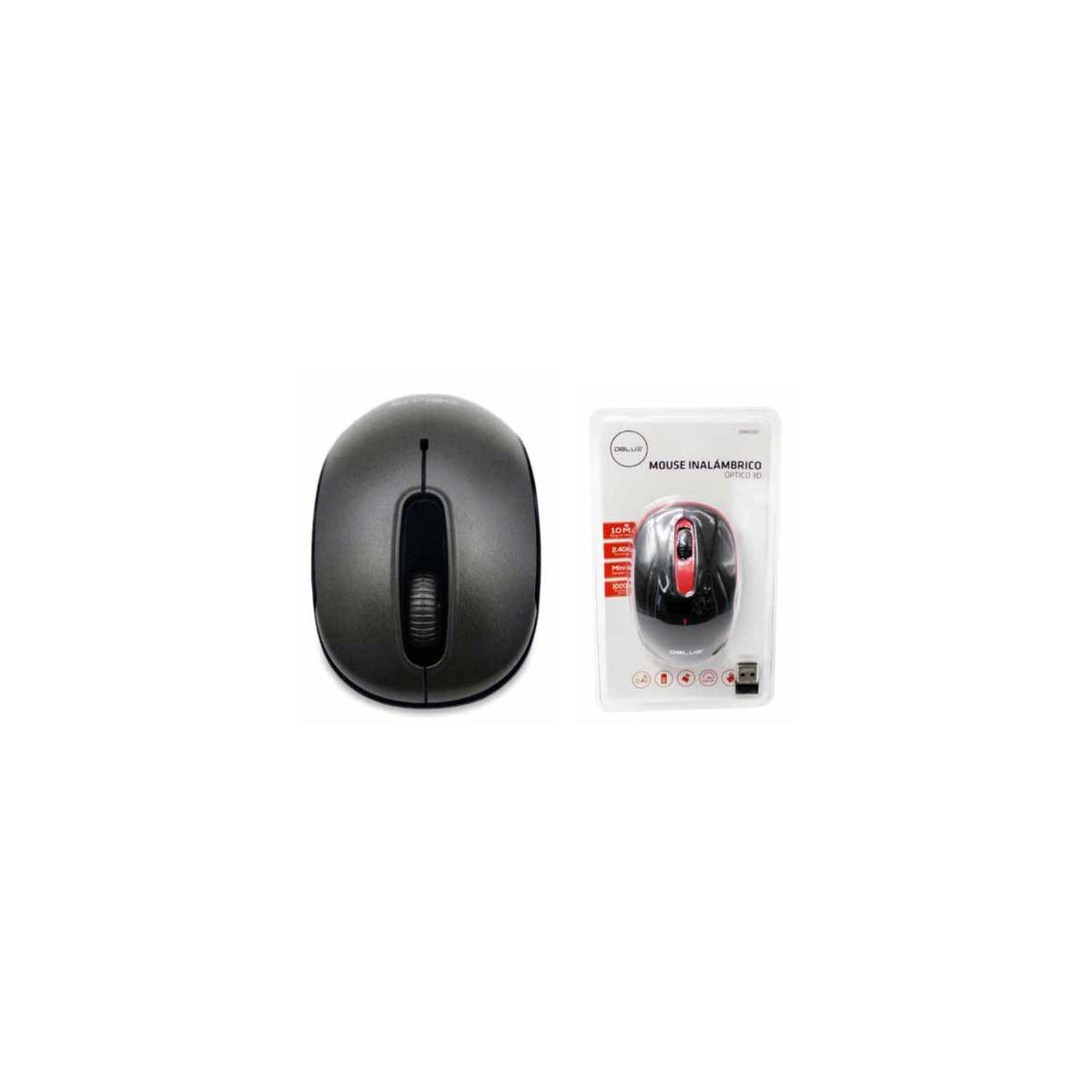 DBLUE - Mouse Inalámbrico Óptico 1000dpi Color Negro - SC
