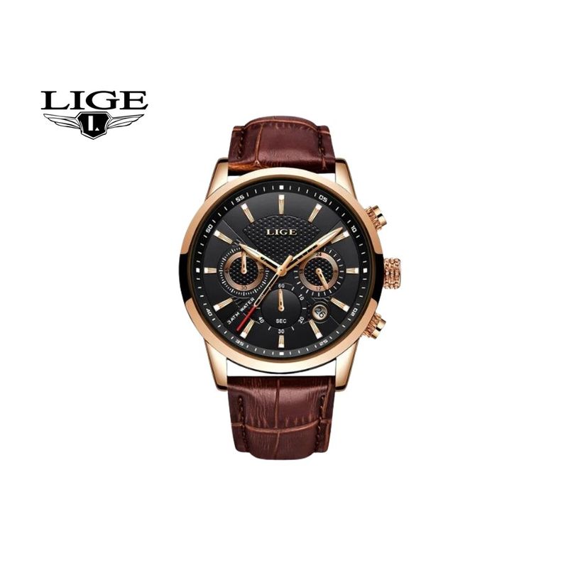 LIGE - Reloj Hombre LIGE Chronos Gold