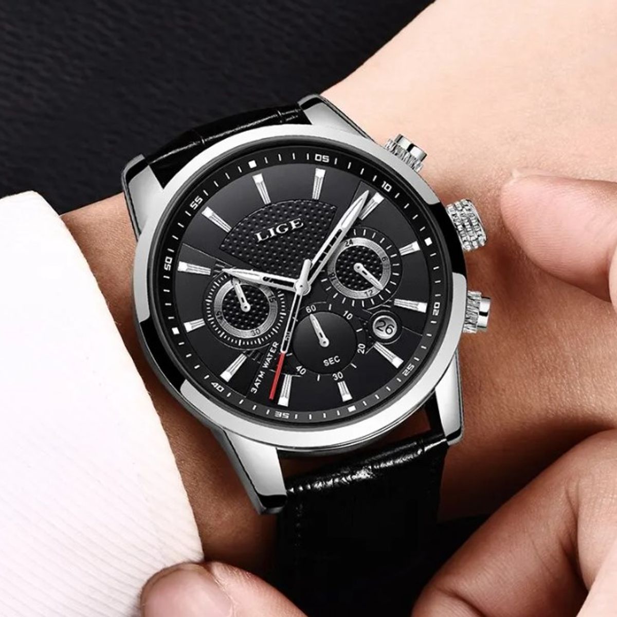 LIGE - Reloj Hombre LIGE Chronos Silver