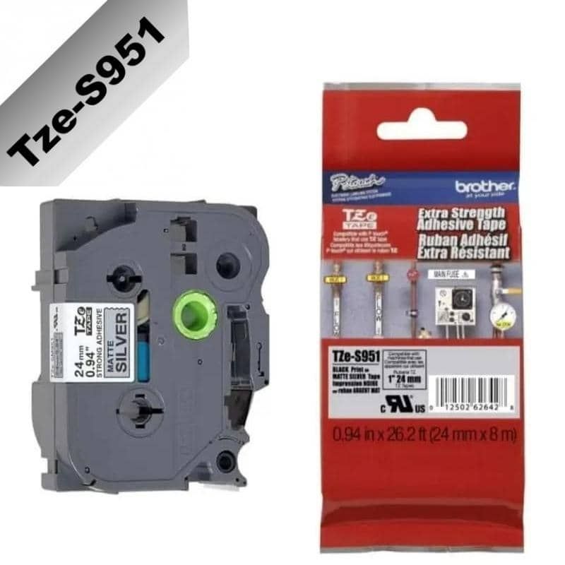 BROTHER - Cinta Brother Plateado Mate Tzes951 24mm