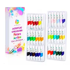OFERTABKN - Set De Pinturas Acrílicas 36 Colores 12ml Arte Profesional