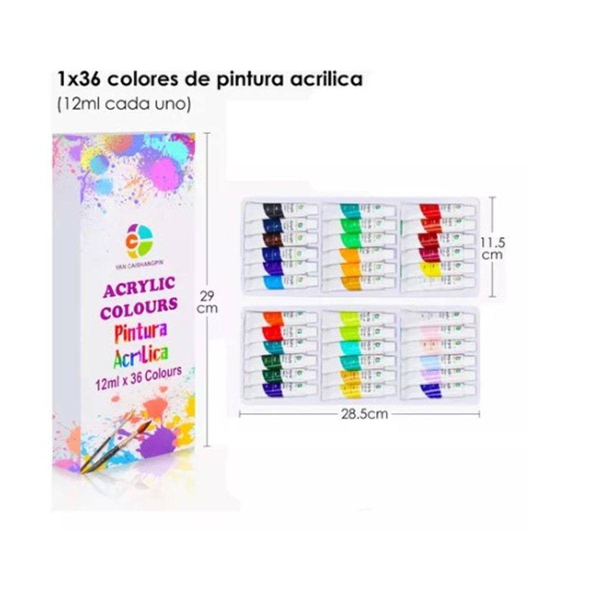 OFERTABKN - Kit De Pintura 59 Pzs Pintura Acrílica, Pinceles, Paleta