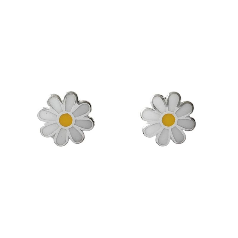 ANDREA COGGIOLA JOYAS - Aros Margarita Esmaltado Plata Fina 925