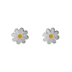 ANDREA COGGIOLA JOYAS - Aros Margarita Esmaltado Plata Fina 925