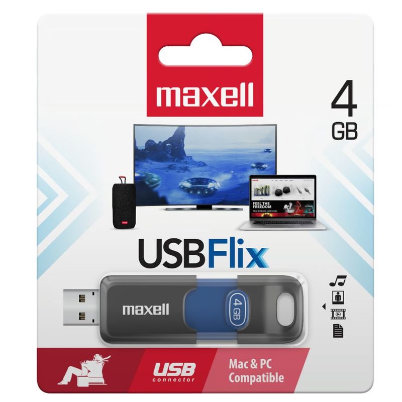 MAXELL - Pendrive Maxell FLIX 4GB 2.0 Azul