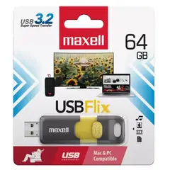 MAXELL - Pendrive Flix 64GB 3.0 negro